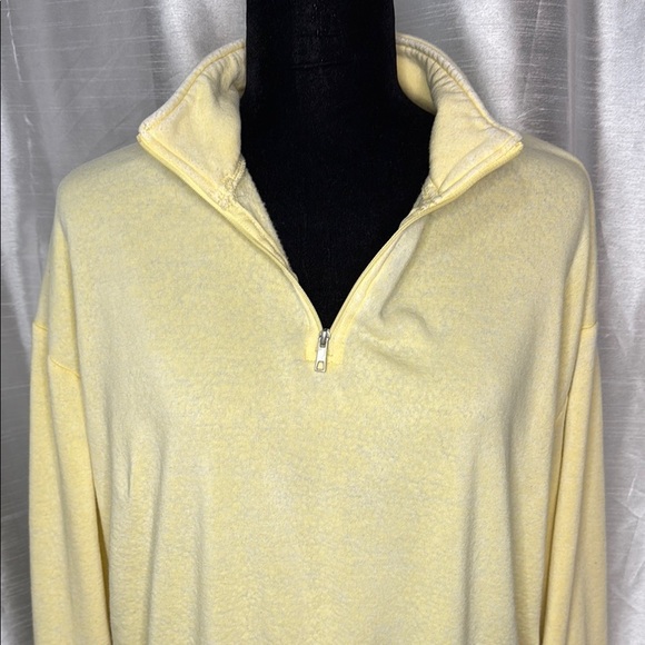 Double Zero 1/4 Zip Drop Shoulder Women’s Large Lightweight Yellow Sweatshirt - Picture 1 of 8